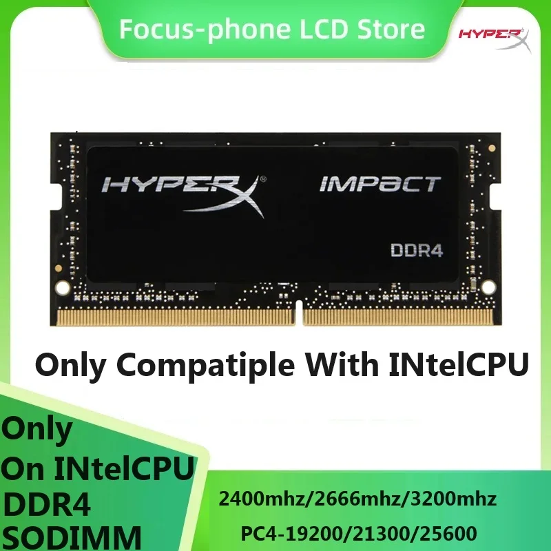 HyperX Fury Memory DDR4 RAM 4GB 8GB 16GB 2400MHz 2666MHz 3200MHz Laptop Only compatible with INtel CPU Motherboard Notebook RAM