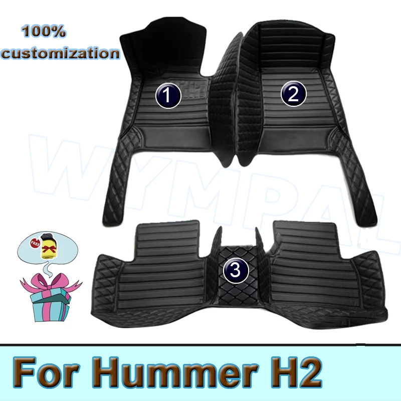 Car Floor Mats For Hummer H2 2008 Custom Auto Foot Pads Automobile Carpet Cover Interior Accessories