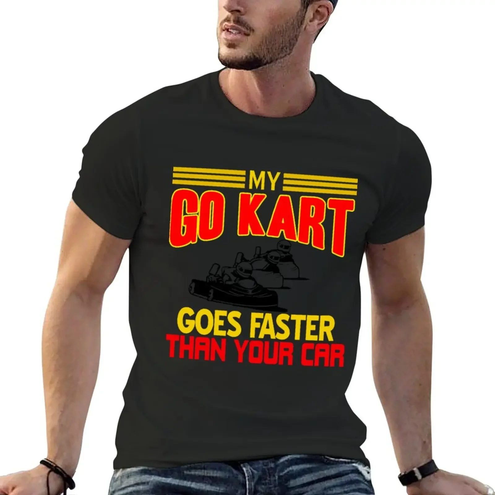 go Kart T-Shirt Anime t-shirt summer shirt blue archive mens funny t shirts