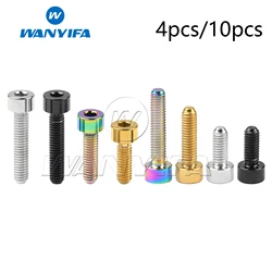 Wanyifa Titanium Bolt M4x10/12/15/20mm Allen Key Socket Head Screws Bicycle Ti Fastener 4/10pcs