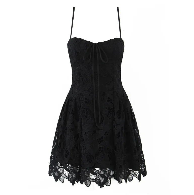 女性ノースリーブキャミスリップココレースノースリーブミニドレス