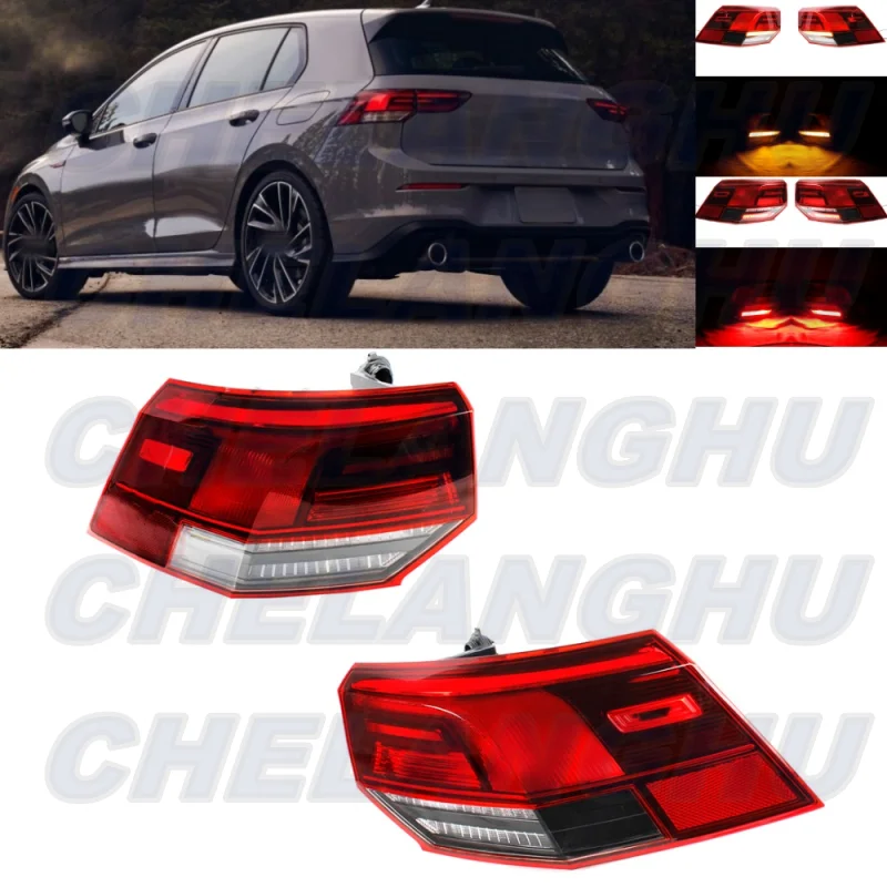 

For VW Golf 8 Mk8 2021 2022 2023 Pair L+R Outer Side Tail Light Rear Lamp Car accessories 5GH945093 5HG945094