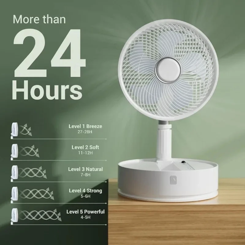 Portable Floor Fan with Remote Control, Folding and Swinging, with Timer, Suitable for Home Travel