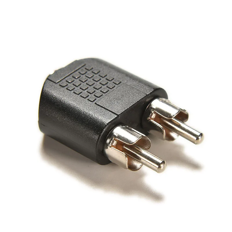 Plated 3.5 Mm Female Naar 2 Rca Male Audio Stereo Adapter Connector 3.5 Mm Aux Female Naar 2 X Rca male Connectoren