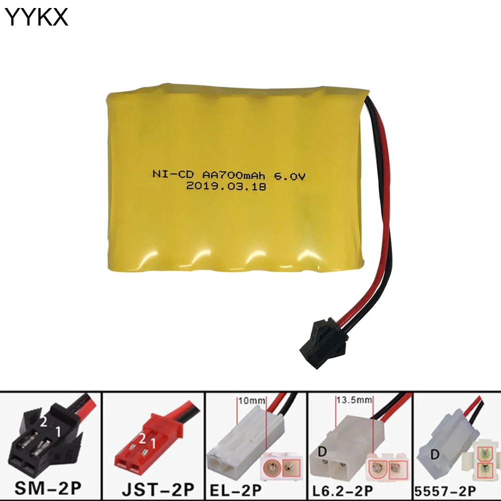 6V 700mah ni-cd 6v AA batterij nicd batterijen pack ni cd voor RC boot model auto speelgoed tank vrachtwagens Gratis verzending