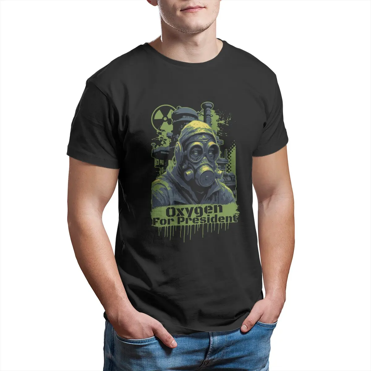 

Men's Shadow Of Chernobyl Stalker Video Games Oxygen for President Gas Mask T Shirt 100% Cotton Tops Novelty Original T-Shirt