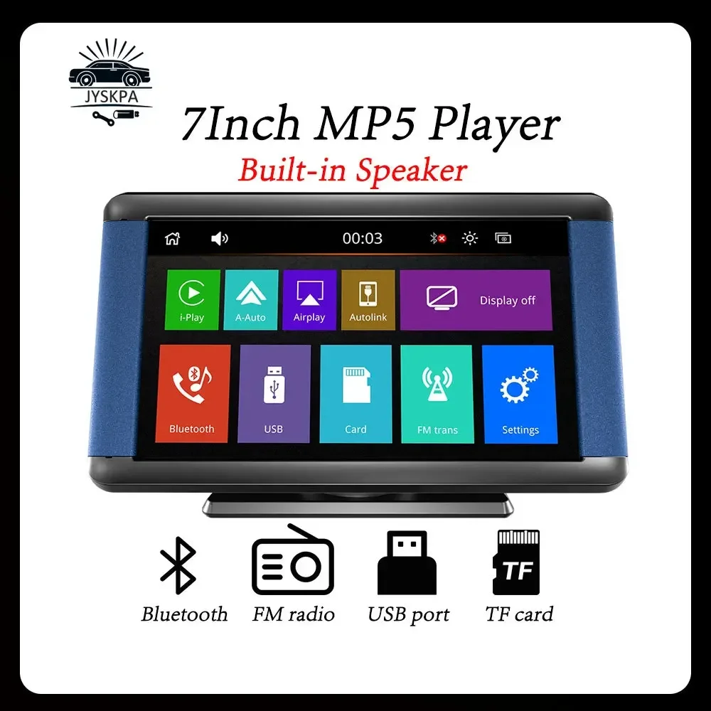 

Universal Bluetooth Car Multimedia Player 7inch Screen Build in Speaker Support Apple Carplay Android Auto Radio Easy To Install