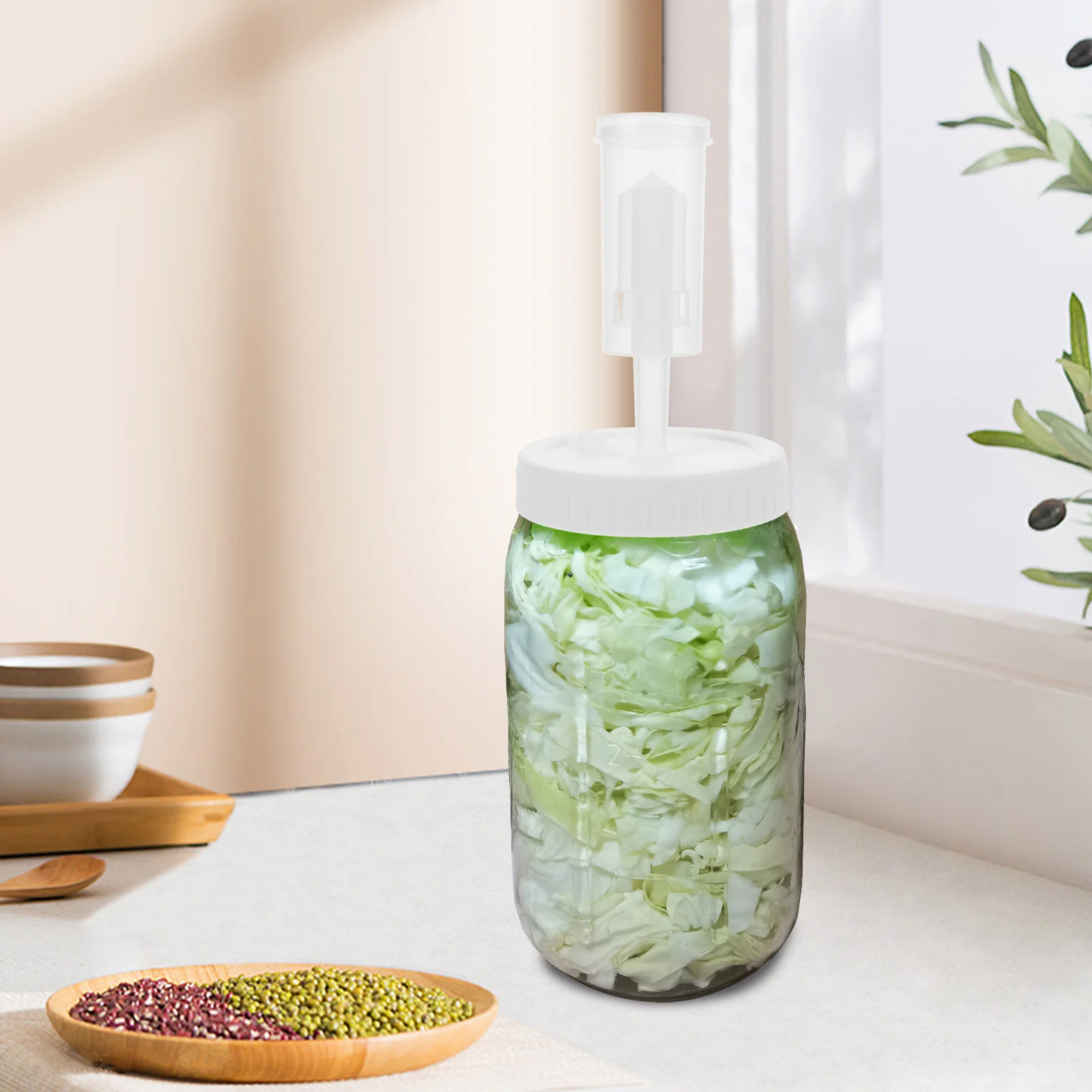 

2pcs Mason Jar Fermentation Lids 86Mm Wide Mouth Plastic Fermenting Covers For Diy Cider Wine Brewing Fermentation Accessories