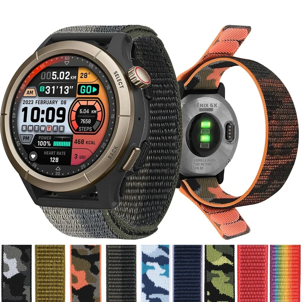 

Strap For Amazfit Cheetah / Cheetah Pro Smart Watch Nylon Loop Strap 22mm Qucik Fit Band Adjustable For Amazfit GTR 4 Correa