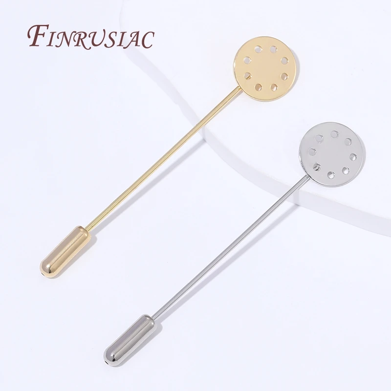 2/4/6Sets 14K Gold Plated Brooch Pin Brass Stick Pin Lapel Pin Clutch Broach Blanks,DIY Clothing Shawl Pin,Jewelry Accessories