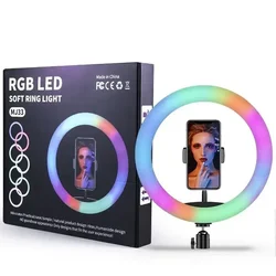 Hot Sale RGB Fill Light 360 rotation profissional selfie ring light with stand for phone camera