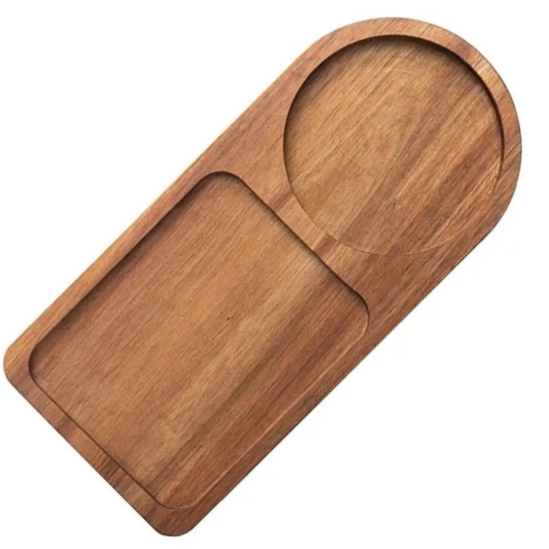 ABKS-2X Coffee Tray Wood Plate Breakfast Tray For Serving Food Hospitality Coffeeware Teaware Decor Table Decoration C
