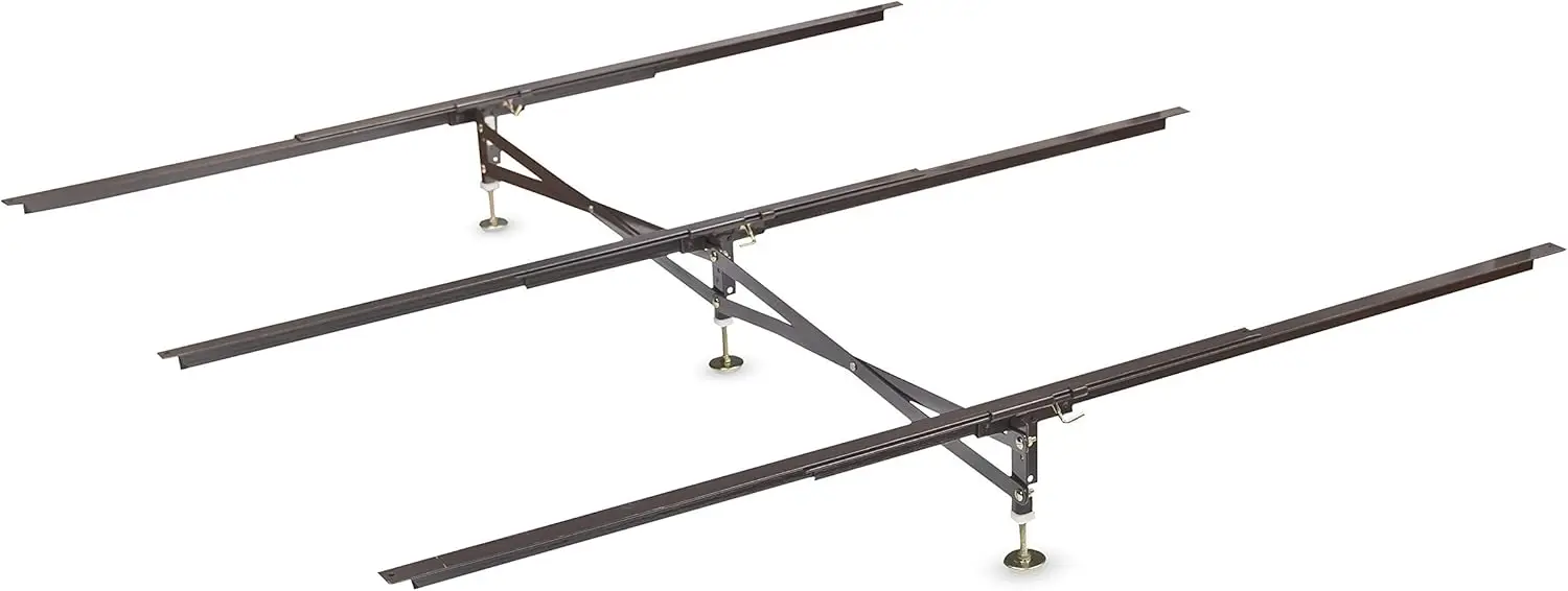Universal Bed Frame Support System - 3 Cross Rails & 3 Legs for Full/Queen/King, Anti-Sag Center Support