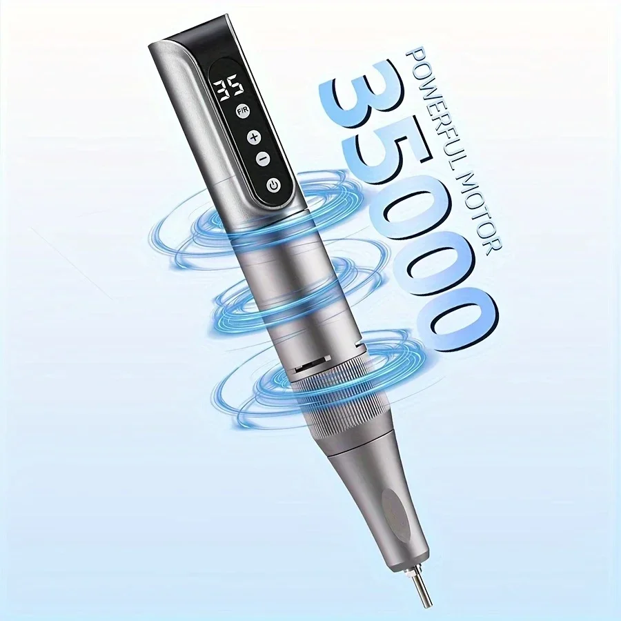 35000RPM Wireless Nail Drill Polisher Set Nail File Polishing Pen Rechargeable Nail Drill Machine Portable Manicure Drill Tool