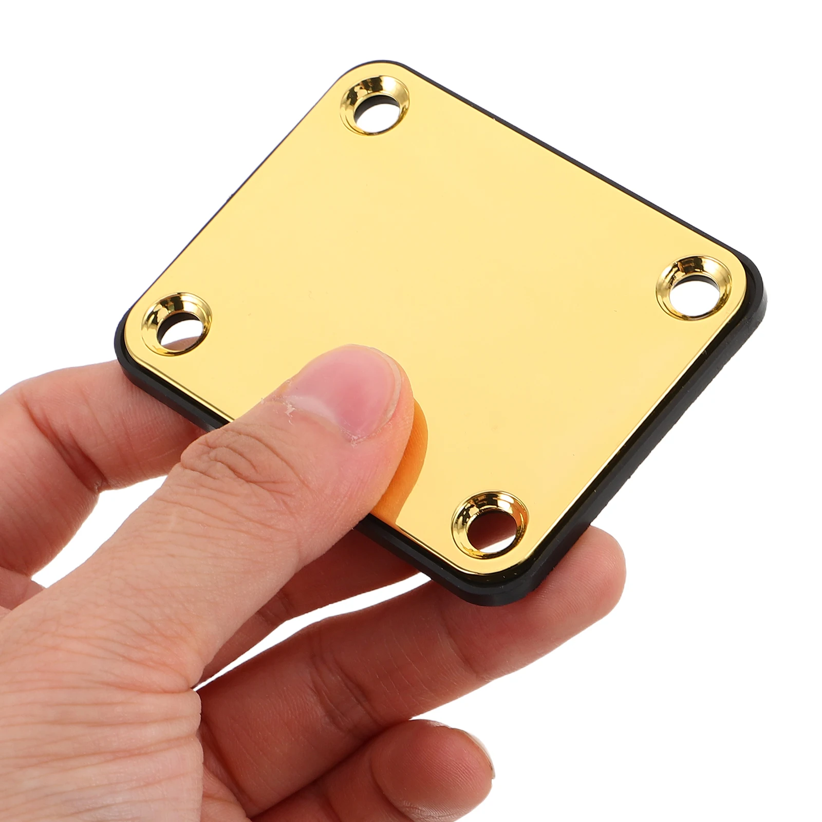 

Electric Guitar Neck Plate 4-Hole Chrome Metal Replacement Mounting Screws Bass Guitar Repair Accessories Neck Plate