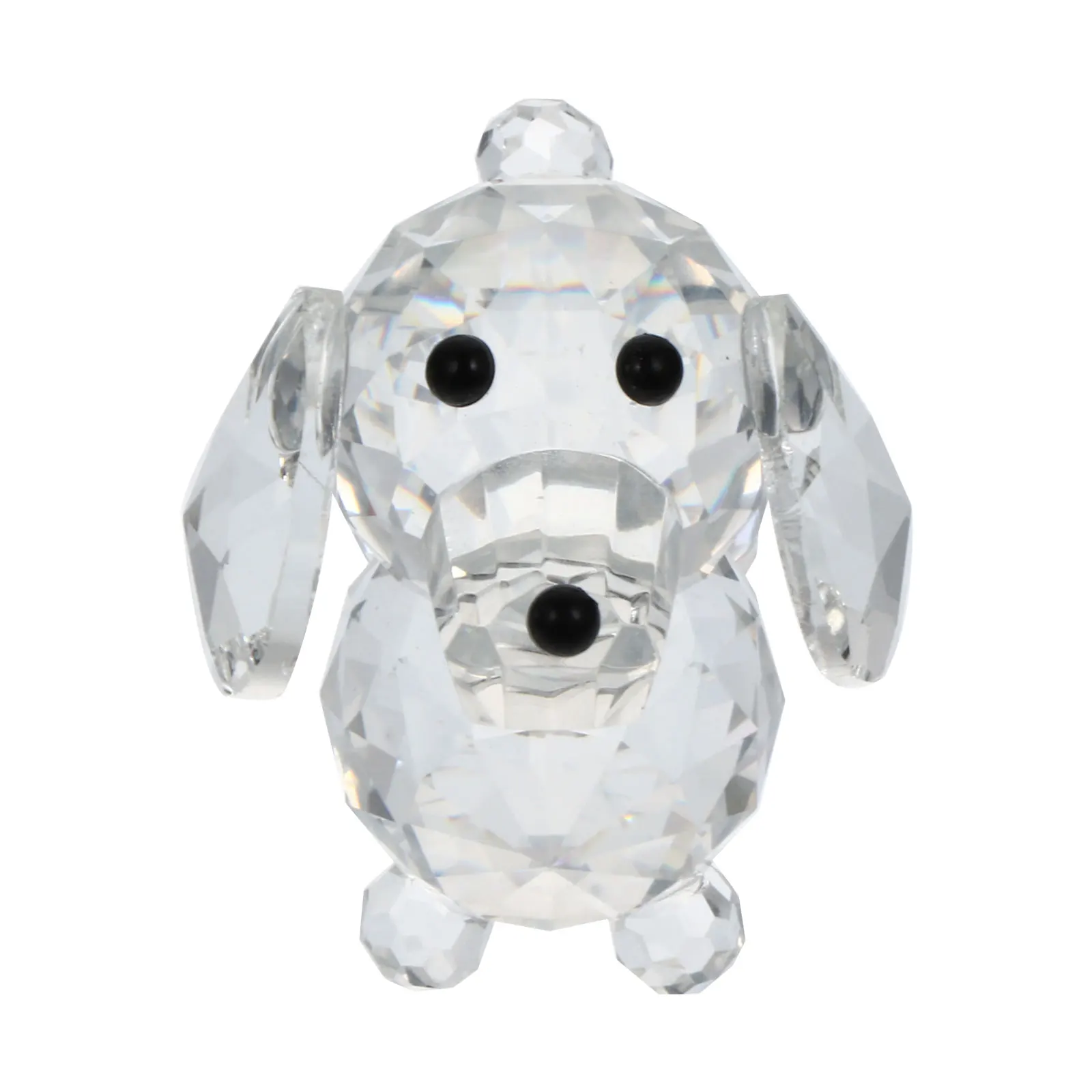

1Pcs White Crystal Dog Craft Creative Puppy Statue for Home Office Decor Indoor Adornment Collection Accessory Indoor Decoration