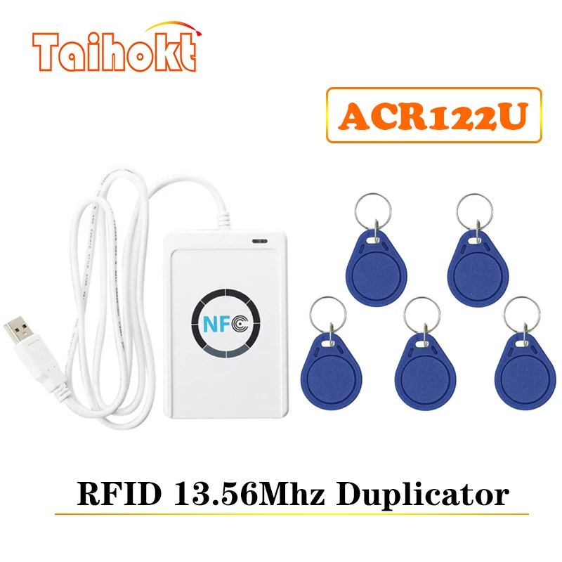 Rfid Smart Card Reader Acr122u 13.56mhz Label Duplicate 1k S50 Key Copy Clone Nfc Tag Ring Chip Write To Programmer Usb