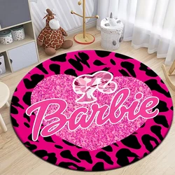 Fashion Barbie Cartoon print Round Carpet for Living Room Rugs Camping Picnic Mats Flannel Anti-Slip Rug Yoga Mat birthday Gifts