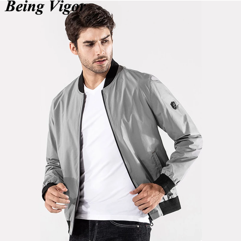 

Being Vigor Mens Clothing Spring Plus Size Mens Bomber Jacket Full Zipper Varsity Jacket Male Windbreaker jaqueta masculina