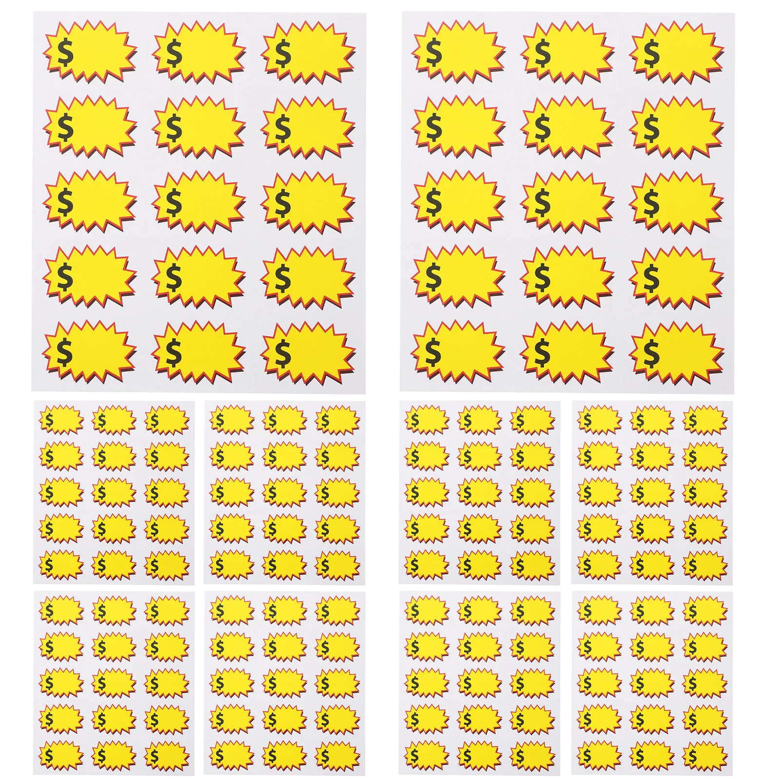 10 أوراق ملصقات الأسعار للكتابة المرآب بيع ساحة بيع تسعير الملصقات القابلة للإزالة ذاتية اللصق لمتجر البيع بالتجزئة