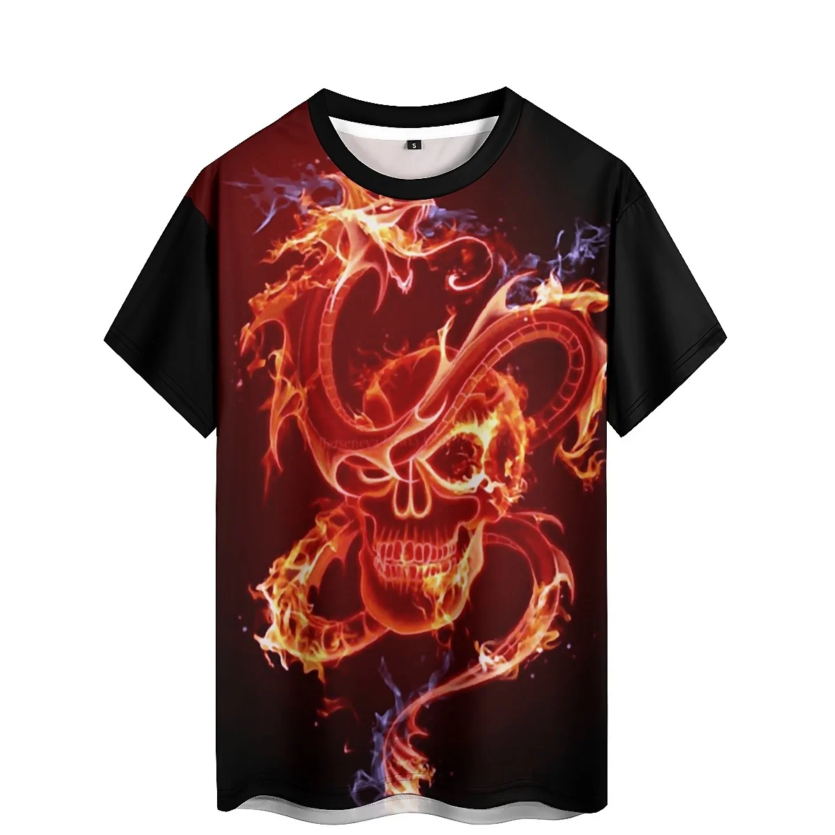 

All-Season Chinese Pattern Men's 3D Printed Short-Sleeve T-Shirt - Loose Fit Shirt Style Top