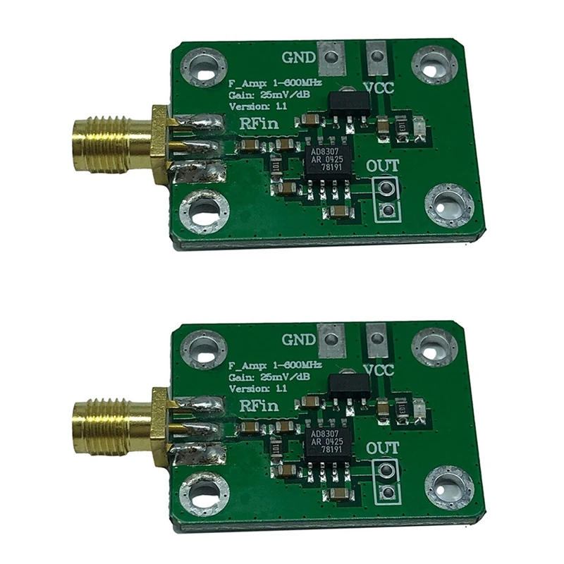 Le migliori offerte 2X AD8307 misuratore di potenza RF rilevatore logaritmico rilevamento alimentazione 1-600Mhz rilevatore RF misuratore di potenza