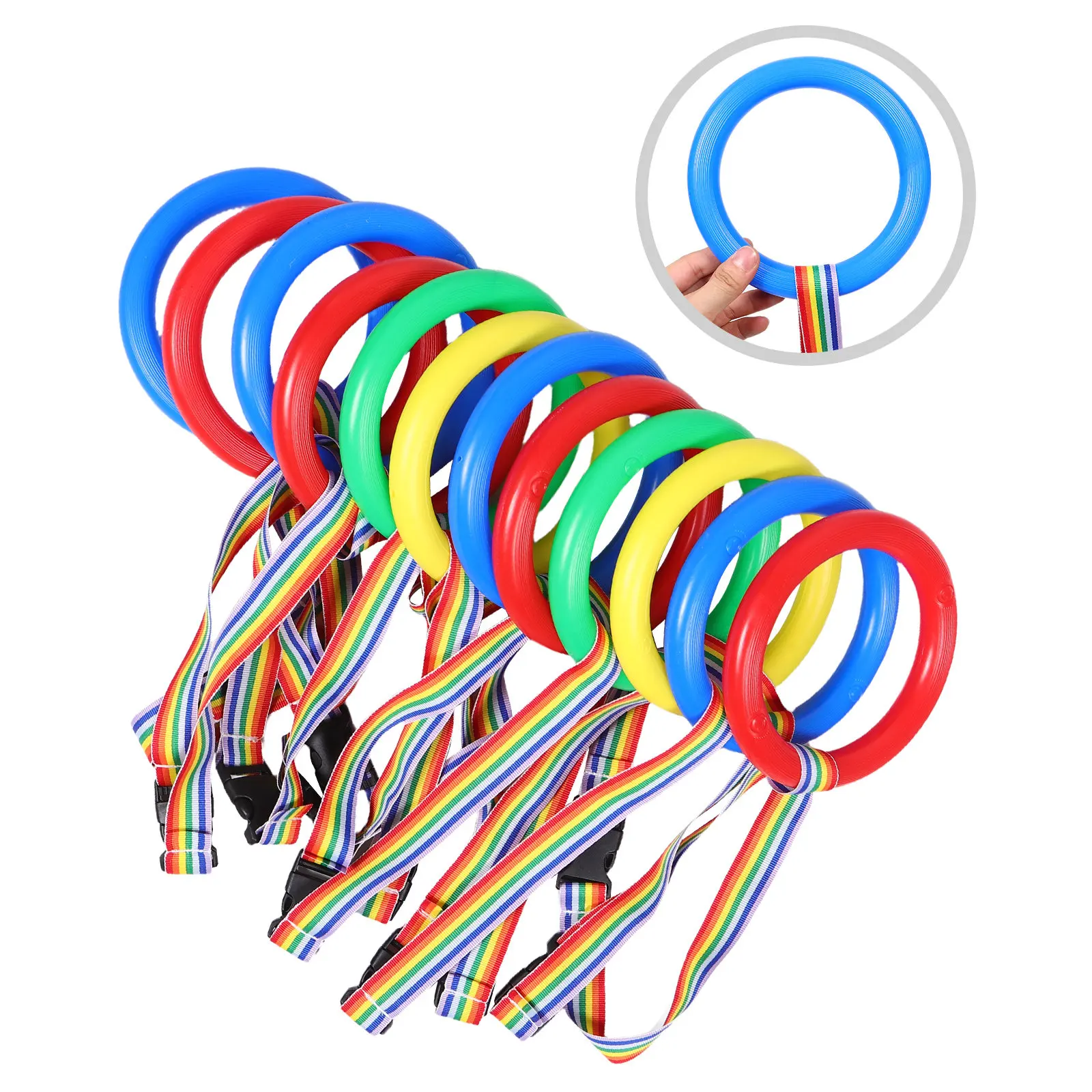 

12Pcs Toddler Safety Leash Bright Rings Walking Rope for Children Crowd Control Preschool Outdoor Games Teachers Use