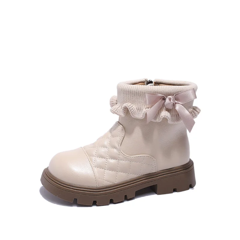 2025 Autumn Winter New Children Short Boots for Girls Fashion Korean Style Soft Bottom Anti-slippery Versatile Princess Shoes