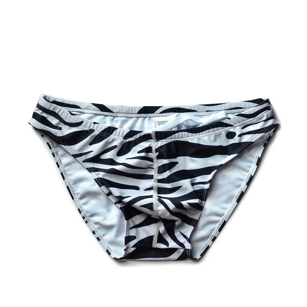 Biquíni de zebra-leopardo masculino, cintura baixa, sexy, moderno, praia, férias, impressão triangular, listras