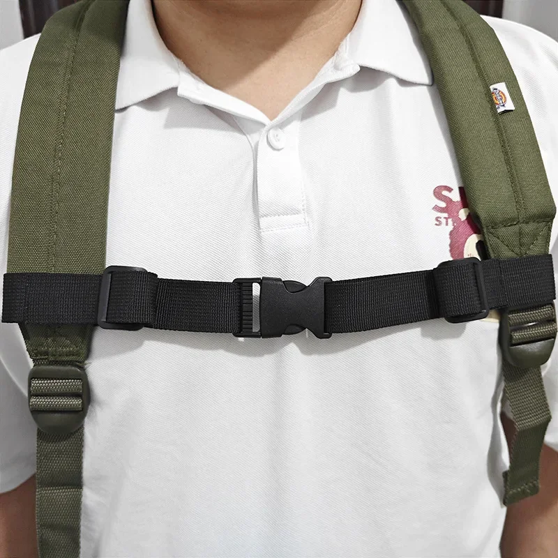Nylon Tactical Backpack Chest Harness Strap Adjustable Dual Release Buckle Outdoor Camping Webbing Sternum Bag Strap