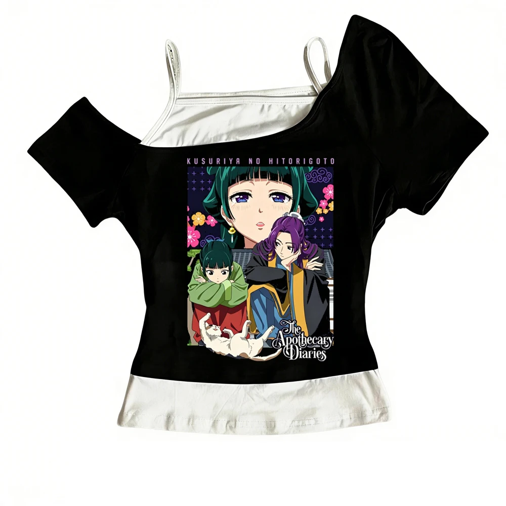 Maomao the Apothecary Diaries Crop-Top für Damen, 2000er-Jahre, Gyaru, Manga, Jojifuku, koreanische Mode, T-Shirt, Manga, Japan, Sommer – Detail 7