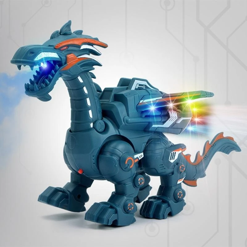 090B Mechanical Dragon Cartoon Animal Electric Walking Dinosaur Model with Wing