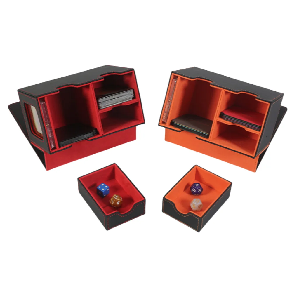 yugioh deck box leather Zoopin with Built-in Spinning Life Counter, Brown for MTG,Yugioh,Pokeman,TES Legacy,Munchkins CCG Decks and Also Small Tokens or Dice- Hold 100 Sleeved Cards or 150 Naked Cards Whether youre at home or on the move Anime Frieren Knight Deck Box