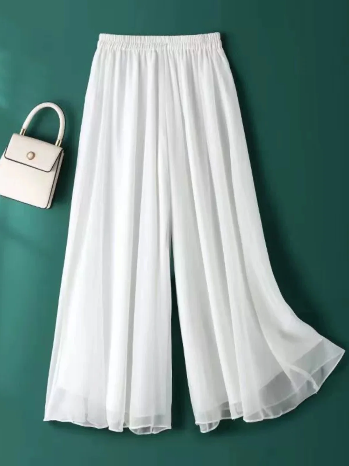 بنطال ذو قصة أرجل واسعة أخضر للمرأة الخريف ذات الطابقين منتظم صالح الجرونج المرقعة سروال قصير بطانة فحص محبوك النطاقات منقوشة سيدة OL #2