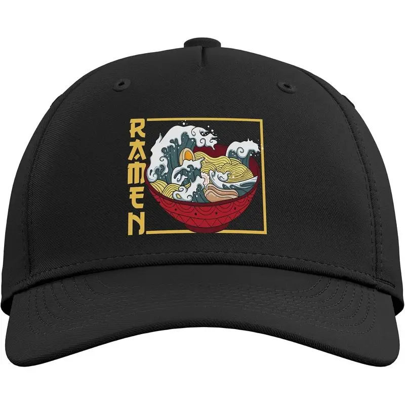The Great Wave Off Kanagawa Ramen Eater Japanese Noodle Soup Adjustable Baseball Hat