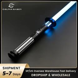 TXQSABER-Sable de luz Neo Pixel para niños, espada láser RGB para duelos pesados, empuñadura de Metal, oscilación suave, Blaster, Cosplay Jedi, juguetes luminosos