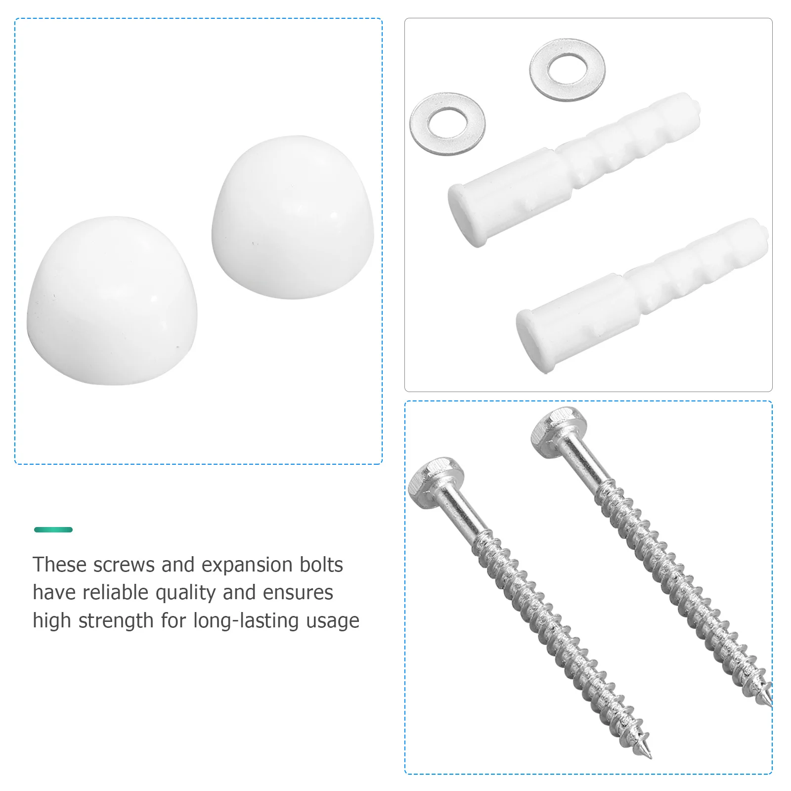 

2 Sets Toilet Screw Decorative Cover Fixing Accessories Bolts Kit Stainless Steel Fitting Floor Iron
