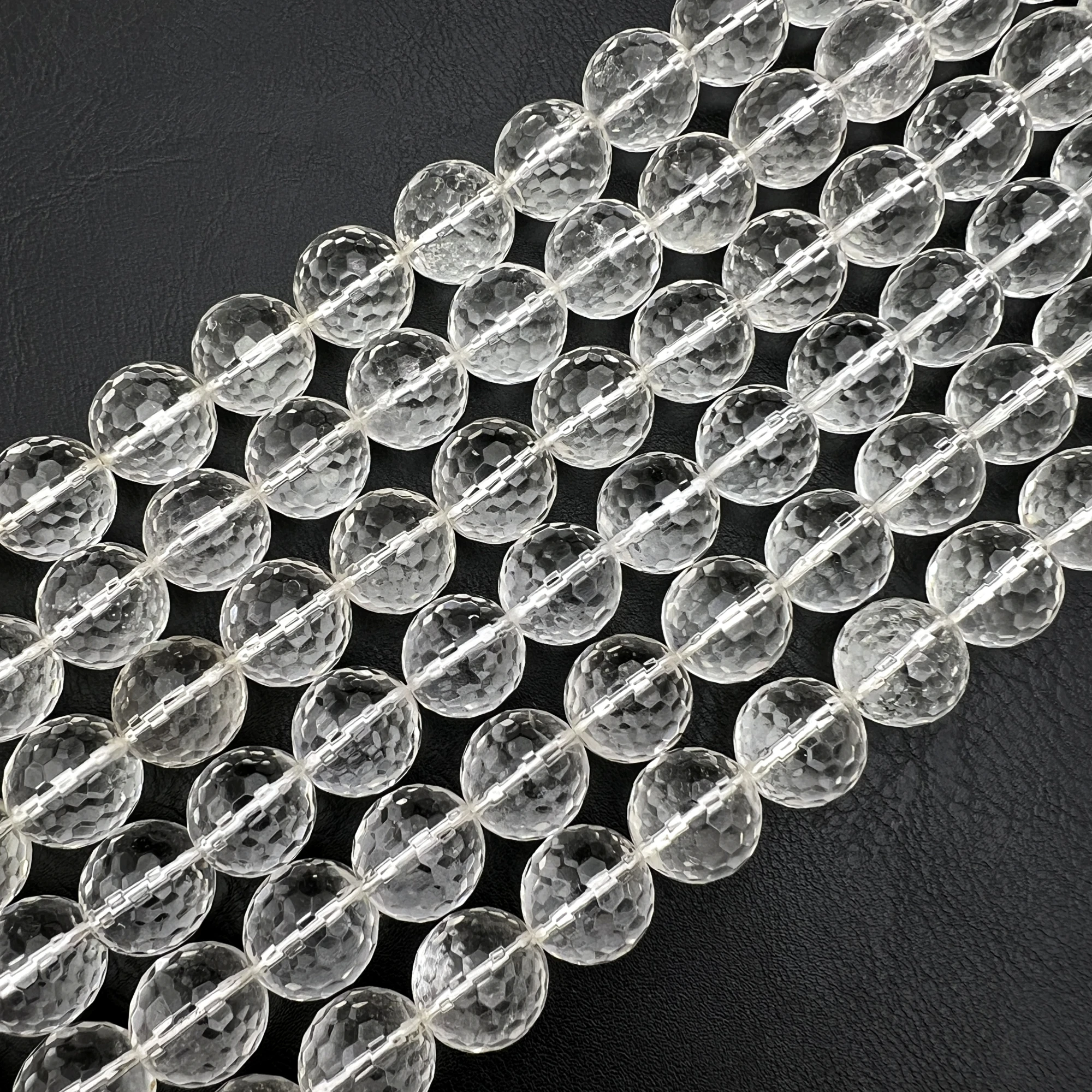 16MM 25PCS Large Faceted Natural Rock Crystal Clear Quartz Round Nugget Beads For DIY Jewelry Making MY240922