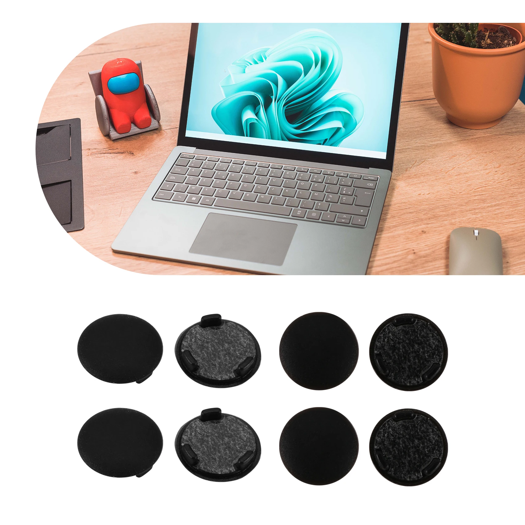 A46U Replacement Rubber Feet for Laptop Models 3, 4 - Bottom Case Foot Pad Black
