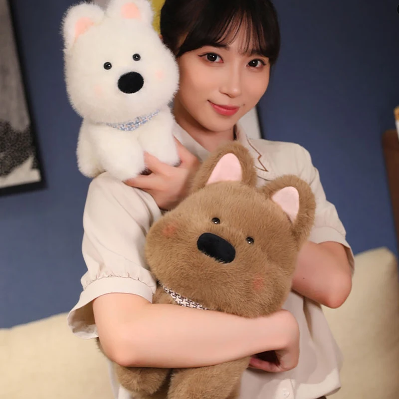 25/35/45CM Cute Plush West Highland Dog Dolls Stuffed Soft Dog Pillow Kawaii Gift For Birthday Xmas New Year