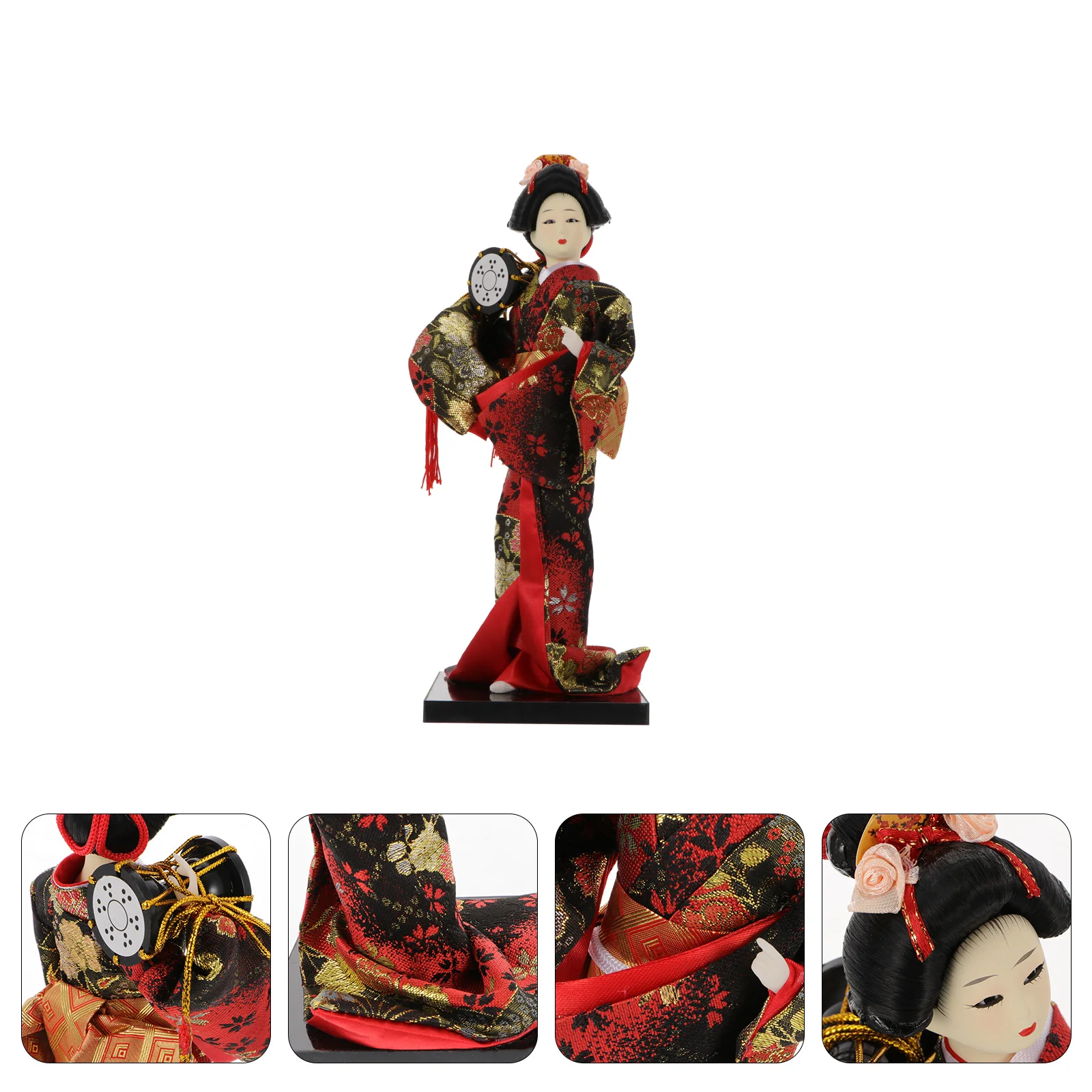 

Kimono Desktop Ornament Japanese Folk Geisha Style Souvenir Fabric Foam Silk Crafts