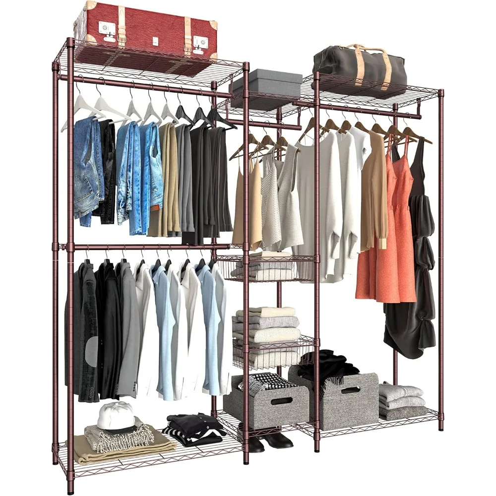 

6 Tiers Heavy Duty Garment Rack,Clothing Storage Organizer, Metal Clothing Rack