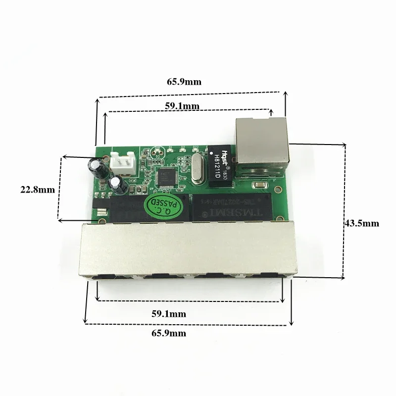 イーサネットスイッチボード,10/100mbps回路基板,5ポート,PCB,OEMマザーボード,5 rj45