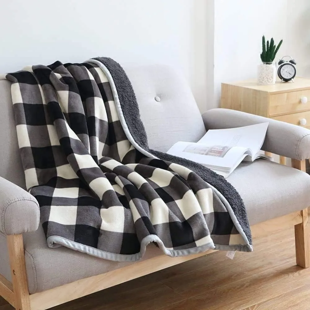 

Sherpa Blanket, 80'' X 60'', Suitable for Bed, Sofa, Office, Camping, Soft Plush, Machine Washable, Warm Blanket