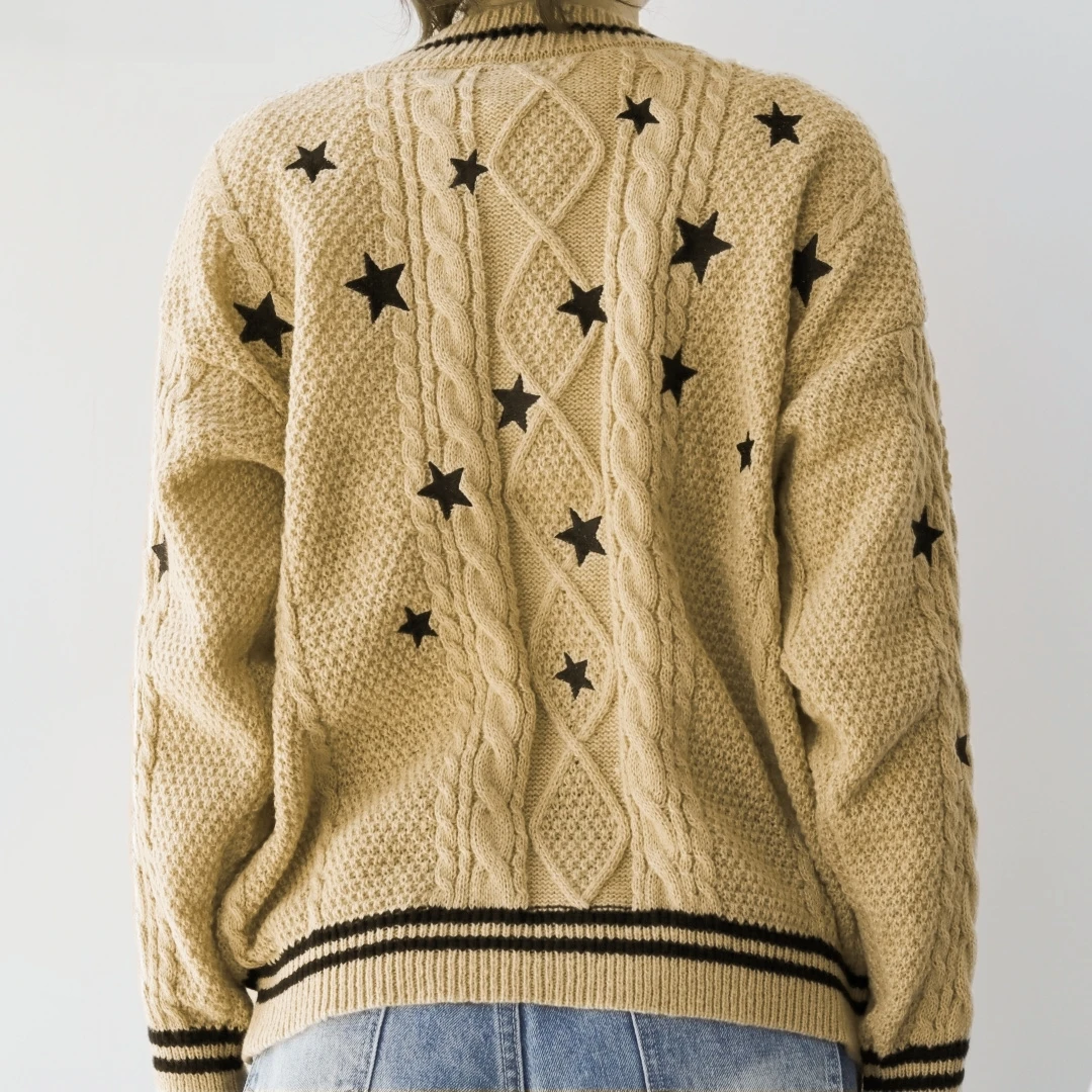 Spring Fearless Inpsired Butterfly Embroidery Folklore Cardigan Women  Kawaii Sweater Outsuit  Loose Fit Knitted Cardigan Female