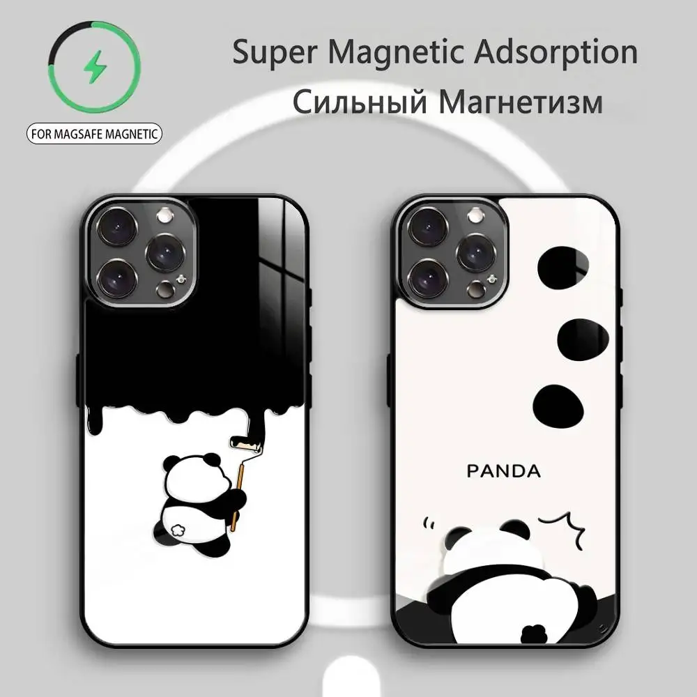

P-Panda illustration Phone Case For iPhone17,16,15,14,13,12,11 Plus,Pro Max Magnetic For Magsafe Wireless Charging
