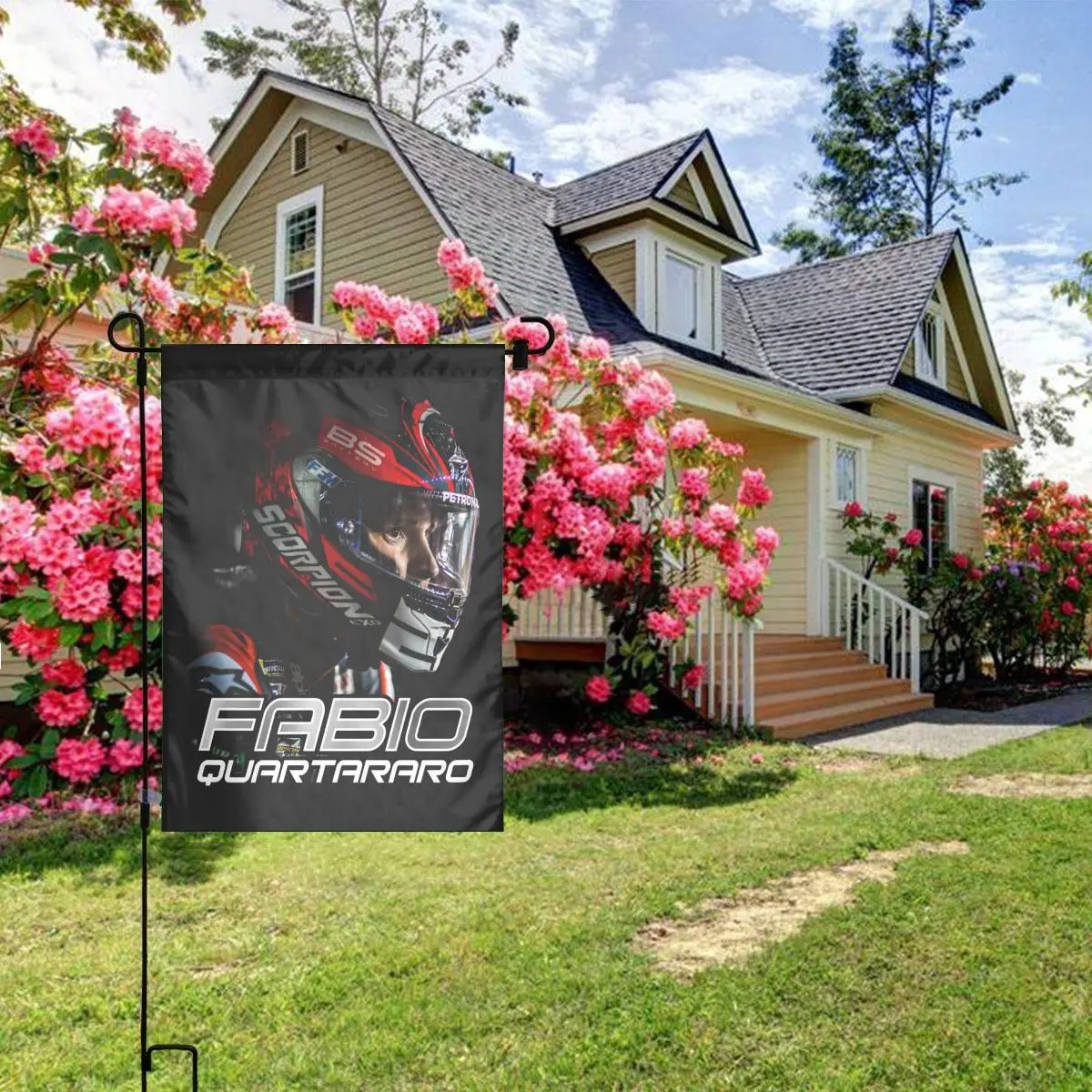 Custom Fabio Quartararo Garden Flag 12x18 Inch Double Sided Print Flag Banner for Yard Outside