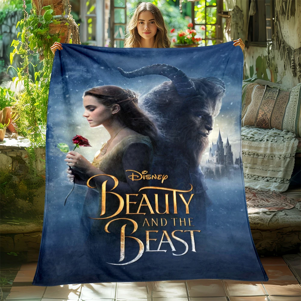 Beauty and The Beast  HD Printed Flannel Thin Blanket.Four Season Blanket.for Sofa,beds,living Rooms,travel Blanket Gifts