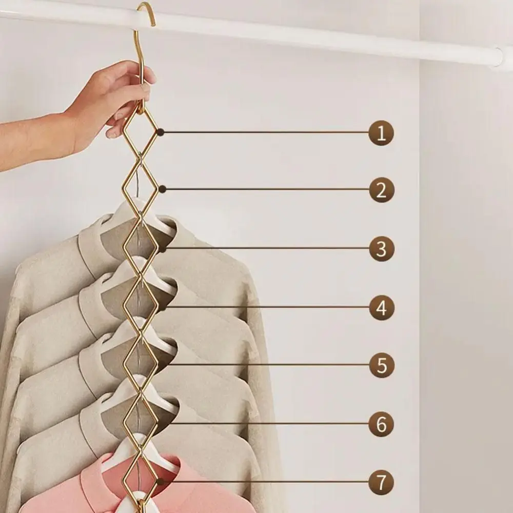 Multi-port Clothes Drying Rack Durable Space Saving Stainless Steel Clothes Hanger Foldable Hooks