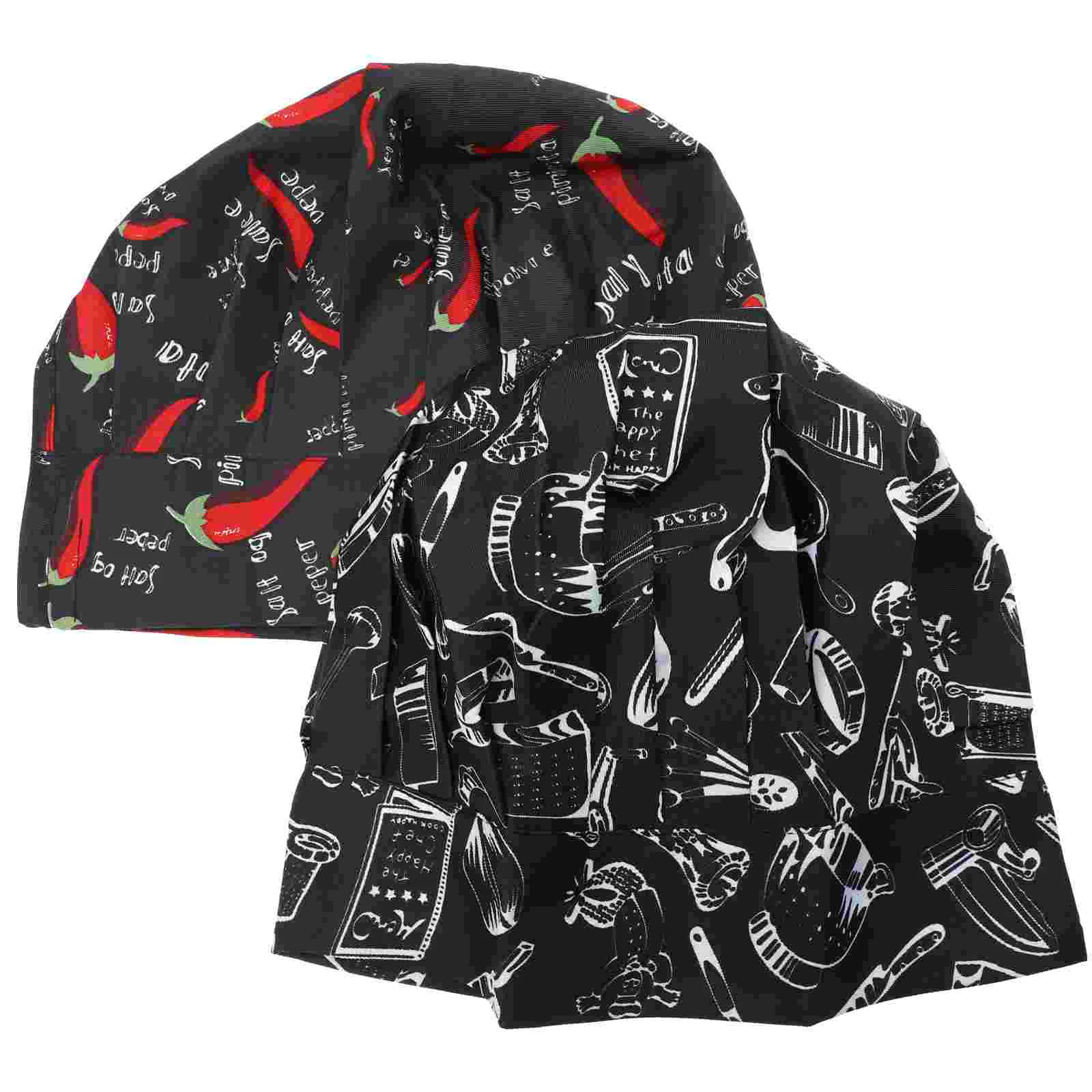 2 Pcs Chef Hat Adjustable Hats for Men Women Caps Kitchen Oilproof Dustproof Work